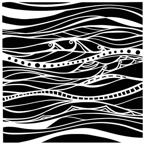 Stencil Calm Waves 12"x12" TCW1060