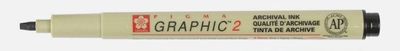 Crayon stylo d'encre d'archivage Noir Graphic 2 Pigma graphic 2 PH neutre Sakura