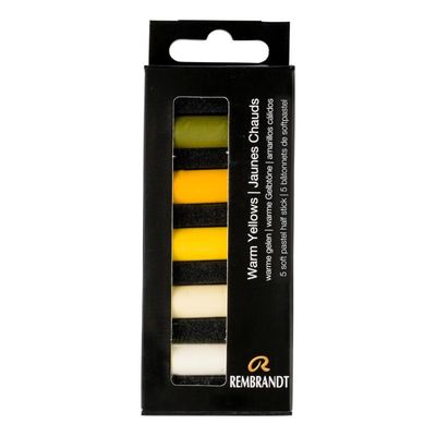 Pastels tendres en demi-bâtonnet Ens. Jaunes chauds (5) Rembrandt