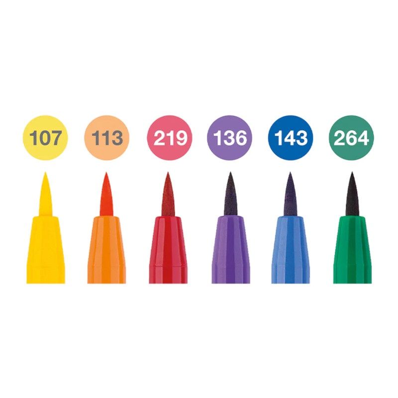 Crayons Pitt artist ens. de 6 - couleurs de base - encre de Chine