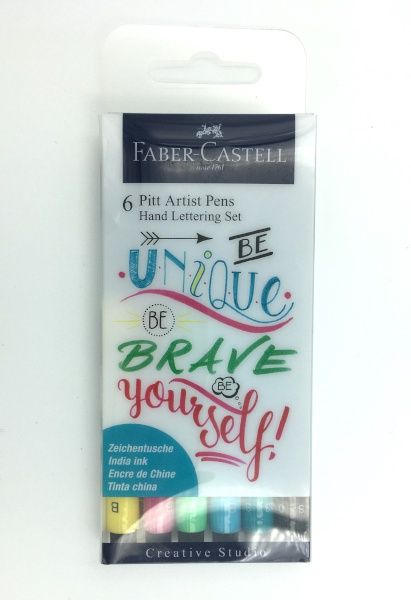 Crayons Pitt artist calligraphie multicolore (ens. de 6)