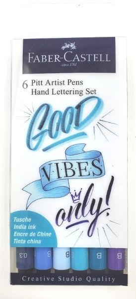 Crayons Pitt artist calligraphie bleu (ens. de 6)
