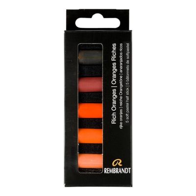 Pastels tendres en demi-bâtonnet Ens. Oranges riches (5) Rembrandt