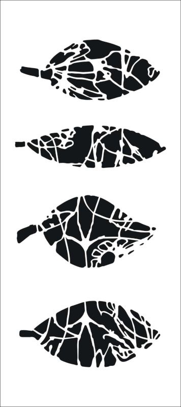 Stencil Slimline Leaf Study 4"x9" TCW2312