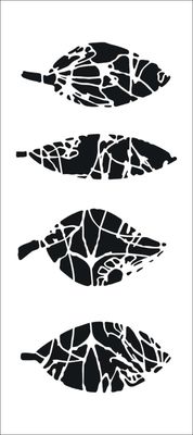 Pochoir allongé Étude de feuilles 4"x9" TCW2312