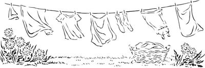 Pochoir Jour de lessive 16" 1/2x6" TCW2407