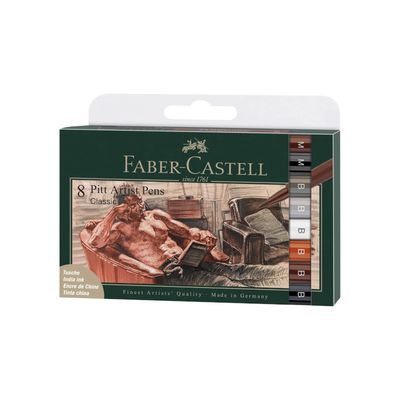 Crayons Pitt artist ens. classique de 8, encre de chine
