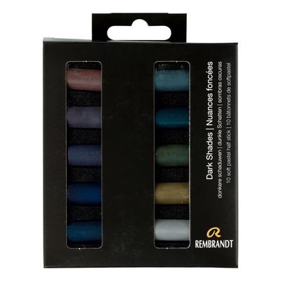 Pastels tendres en demi-bâtonnet Ens. Nuances foncées (10) Rembrandt