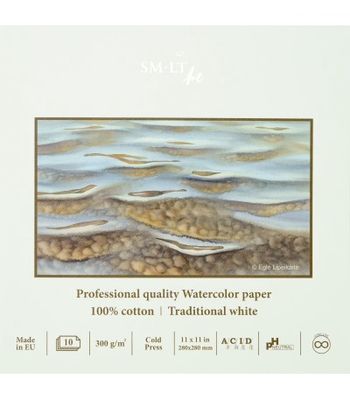 Papier aquarelle professionnel pad de 10 feuilles 100% coton 11"x11"