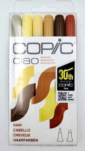 Copic ciao marqueurs Couleurs cheveux (ens. de 6) Copic ciao marqueurs Couleurs cheveux (ens. de 6)
