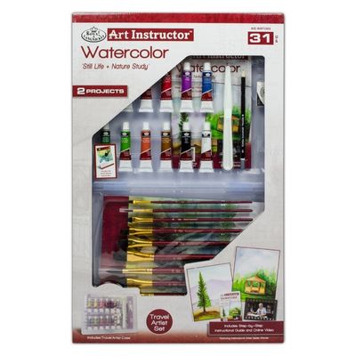 Ens. Luxueuse Peinture Aquarelle Étude nature morte & nature 31 morceaux Royal & Langnickel