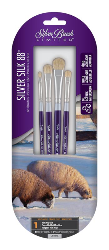 Pinceaux mini mop Silver Silk (ens. de 4) Silver Brush