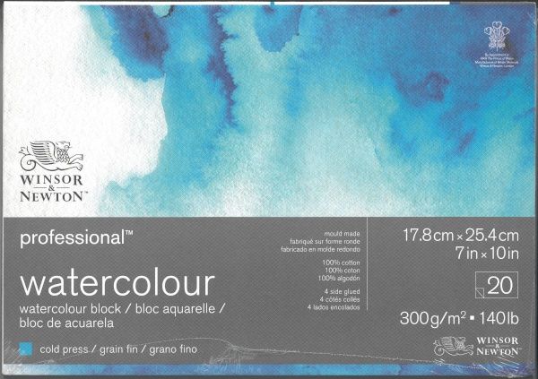 Bloc de papier professionnel aquarelle 140lb CP - 7x10" Winsor & Newton