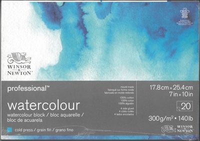 Bloc de papier professionnel aquarelle 140lb CP - 7x10" Winsor & Newton