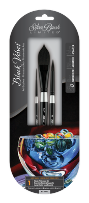 Black Velvet Watercolour brushes set WC-3000S Silver brush (3)