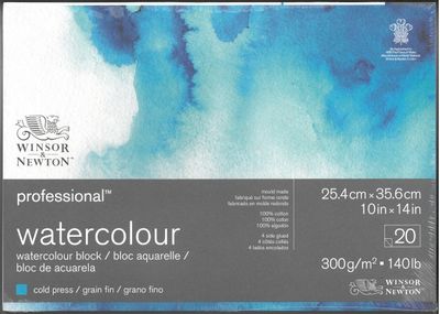 Bloc de papier professionnel aquarelle 140lb CP - 10x14" Winsor & Newton