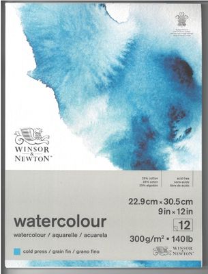 Tablette de papier aquarelle 140lb CP - 9x12" (12 feuilles) Winsor & Newton