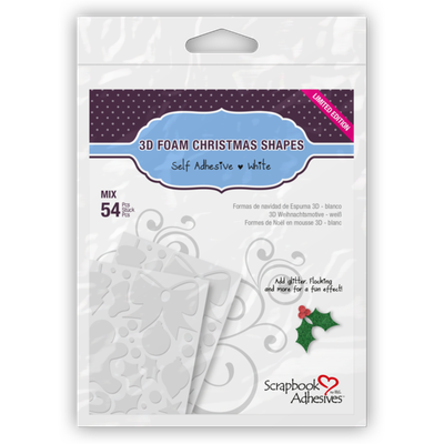 Mousse 3D - adhésif double face - Formes de Noël 3L - 54 pièces