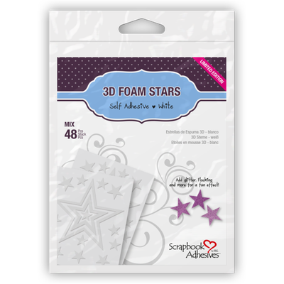 Mousse 3D - adhésif double face - Étoiles 3L - 48 pièces