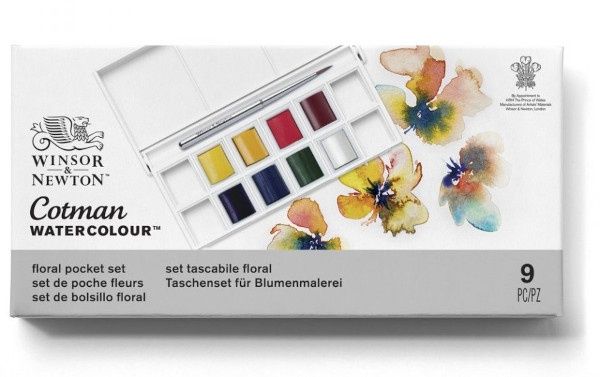 Aquarelle Cotman Ens. de poche couleurs florales (9 demi godets) Winsor & Newton Winsor & Newton