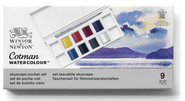 Aquarelle Cotman Ens. de poche couleurs ciel (9 demi godets) Winsor & Newton Winsor & Newton