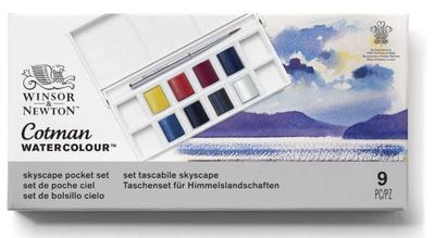 Aquarelle Cotman Ens. de poche couleurs ciel (9 demi godets) Winsor & Newton Winsor & Newton