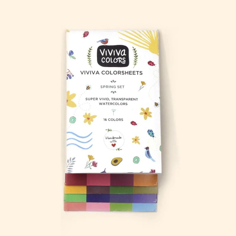 Aquarelle en feuilles Viviva - Ens. printemps