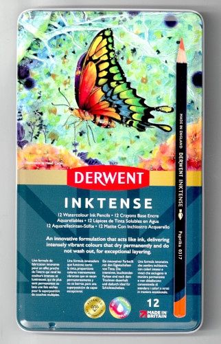 Coffret 12 crayons à encre Inktense Derwent