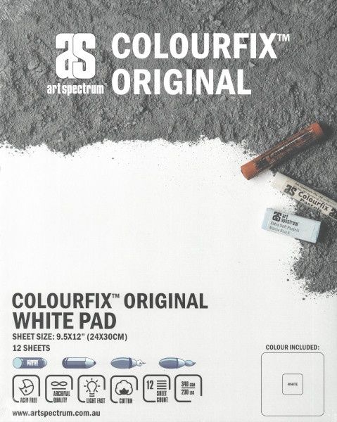 Toothy pastel paper - White - 12 sheets 9x12 - Art Spectrum Colourfix