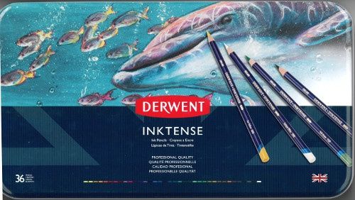 Coffret 36 crayons à encre Inktense Derwent