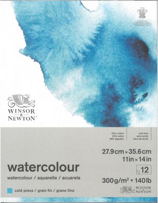 Tablette de papier aquarelle 140lb CP - 11x14" (12 feuilles) Winsor & Newton
