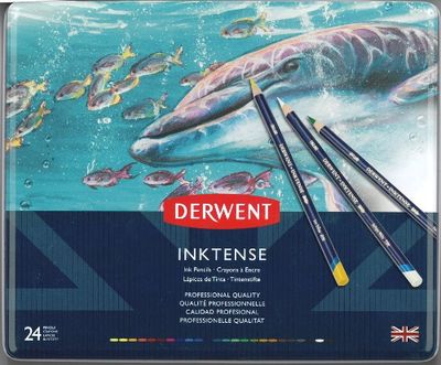 Coffret 24 crayons à encre Inktense Derwent