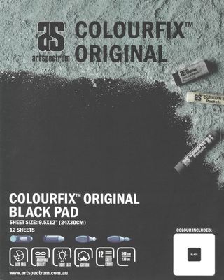 Toothy pastel paper - Black - 12 sheets 9.5x12 - Art Spectrum Colourfix