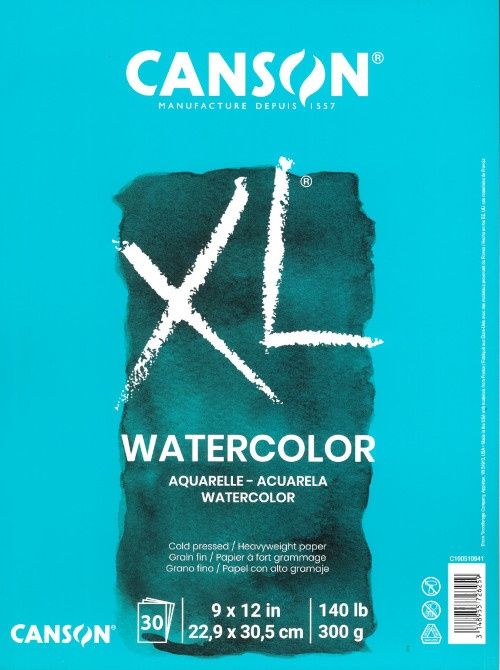 Watecolor Pad paper XL 9x12 (30) 140lbs Canson