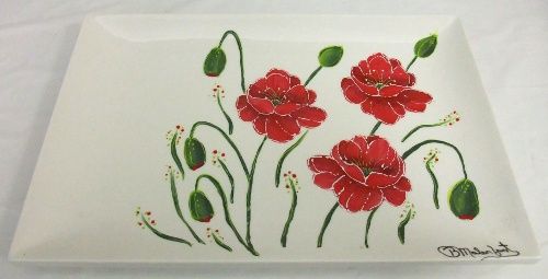 Assiette coquelicots par Brigitte Malenfant