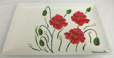 Assiette coquelicots par Brigitte Malenfant