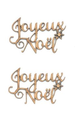 Ens. de 2 "Joyeux Noël" environ 1.25"x2"