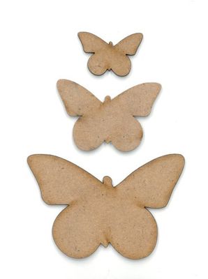 Ens. de 3 papillons