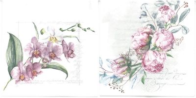 Serviettes de table - Branches de fleurs (total de 10)