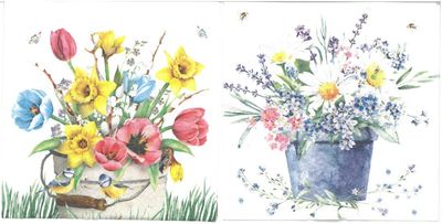 Serviettes de table - Fleurs dans un sceau (total de 10)