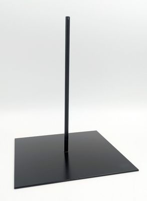Socle en métal noir avec 1 tige 3/8 base 20cmX20cm