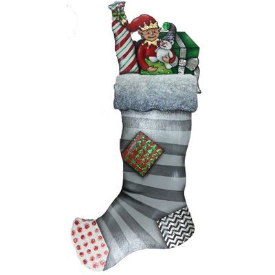 Bas de noël Lutin et son ourson