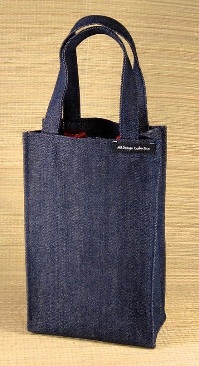 Sac à vin 2 bouteilles denim D-VIN2
