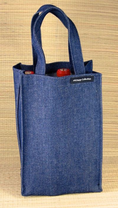 Sac à vin 4 bouteilles denim D-VIN4