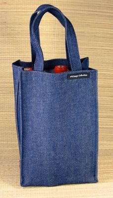 Sac à vin 4 bouteilles denim D-VIN4