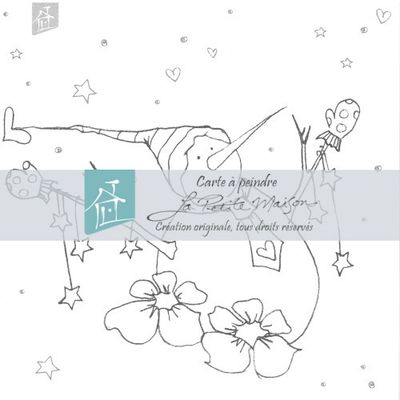 Carte à peindre - Bonhomme de neige -GC