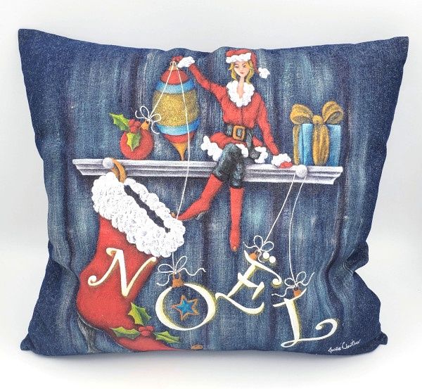 Housse Coussin Mignonne fête Noël 2 - Josée Cloutier