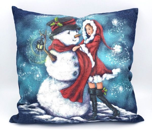 Housse Coussin Mignonne fête Noël 1 - Josée Cloutier