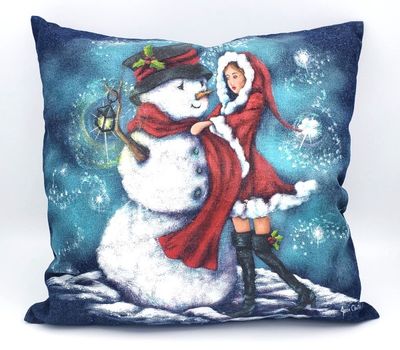 Housse Coussin Mignonne fête Noël 1 - Josée Cloutier