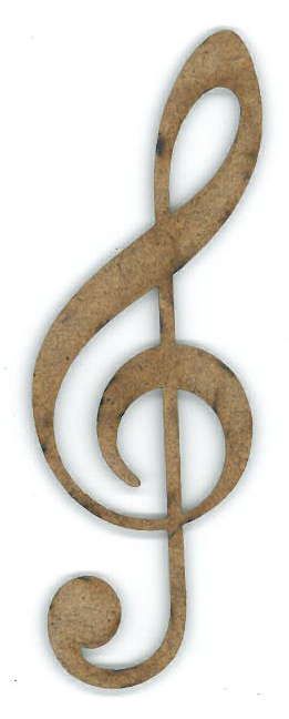Appliqué - Note de musique - Clef de Sol 7"